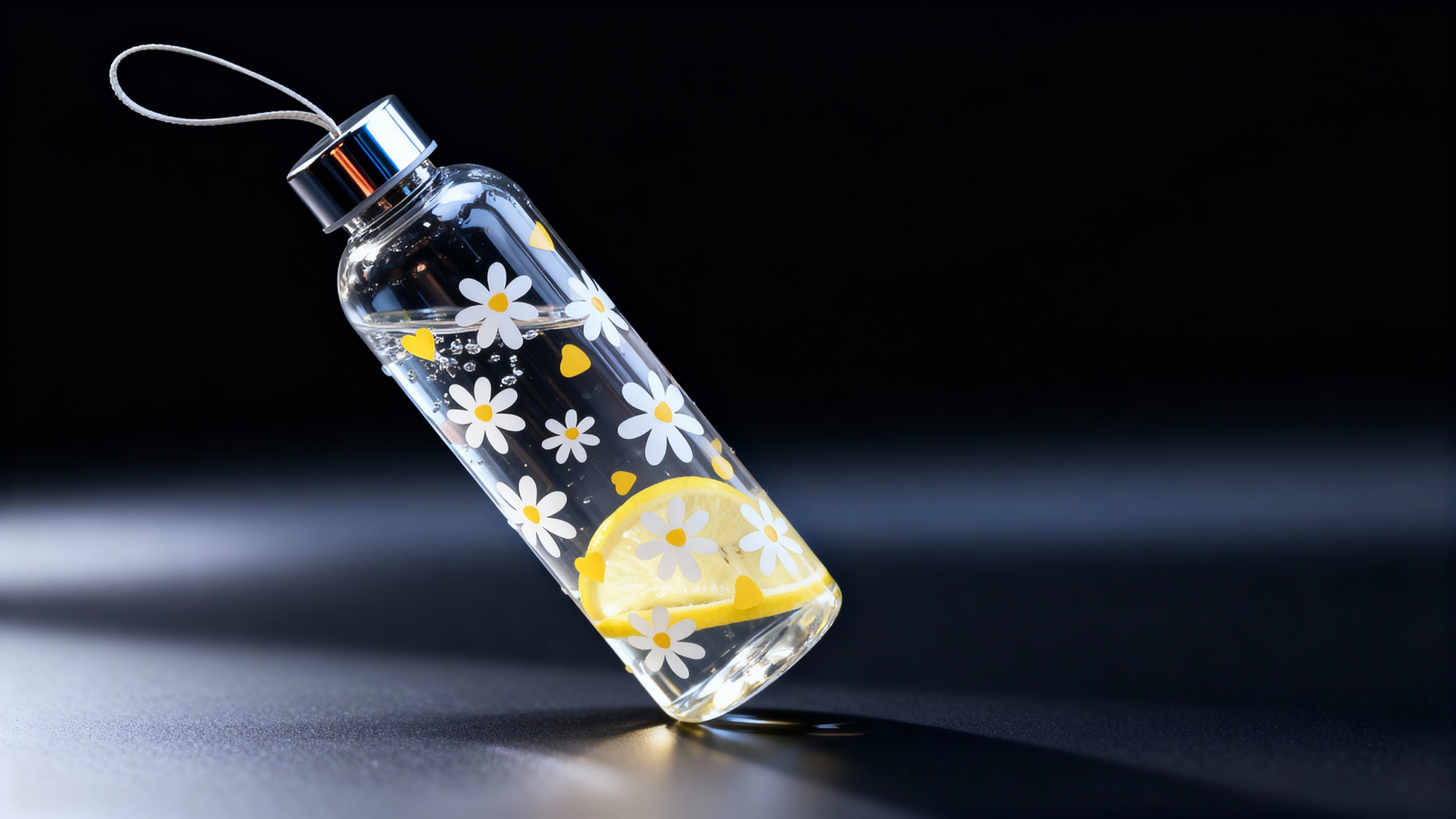 Sunny Daisy Glass Bottle — Refresh Your Day with Every Sip